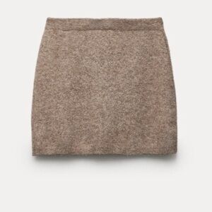 NWT Zara Oatmeal Wool Knit Sweater Skirt S Scandi Neutral Capsule Bodycon